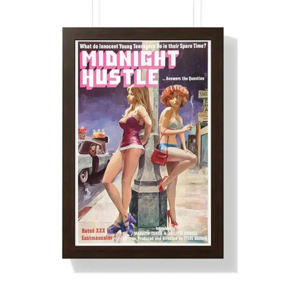 MIDNIGHT HUSTLE 1977 - Framed Movie Poster 16″ x 24″ Walnut - The Sticker Space