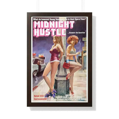 MIDNIGHT HUSTLE 1977 - Framed Movie Poster 20" x 30" Walnut - The Sticker Space