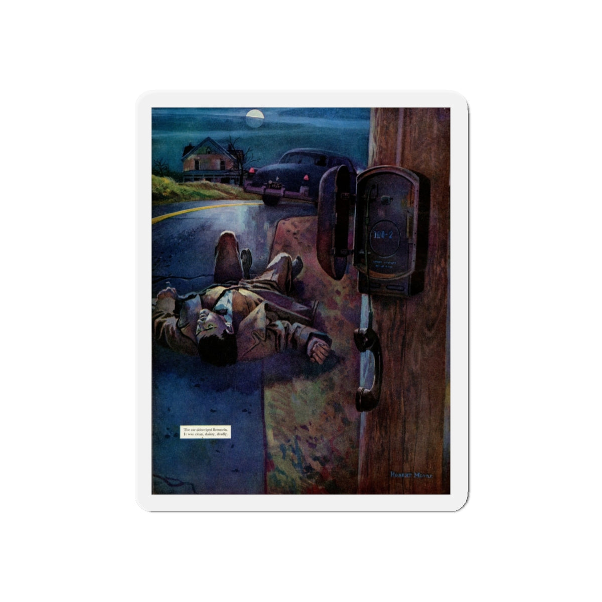 Midnight Kill, 1956 (Magazine Illustration) Refrigerator Magnet-6 × 6"-The Sticker Space