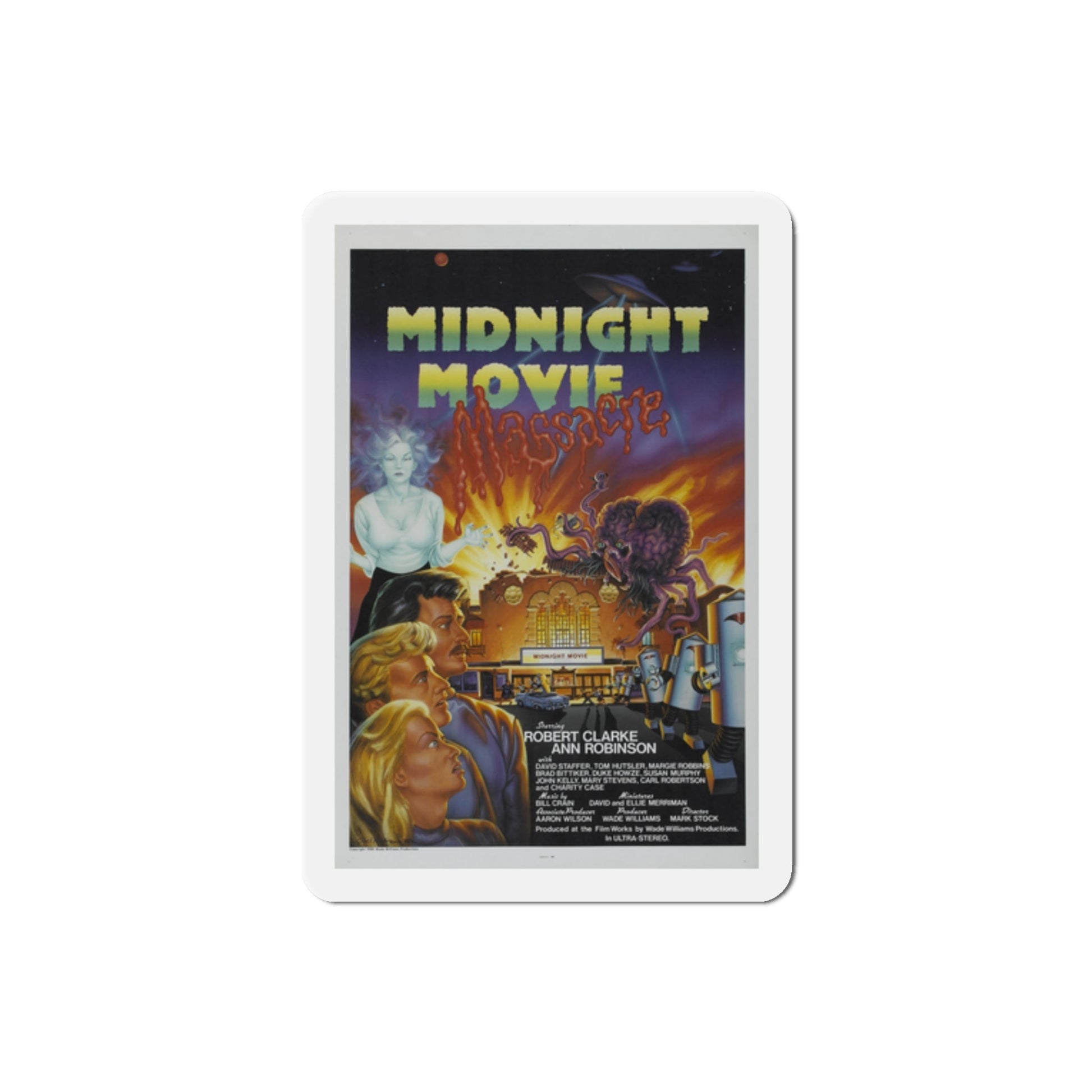 Midnight Movie Massacre 1988 Movie Poster Die-Cut Magnet-2" x 2"-The Sticker Space