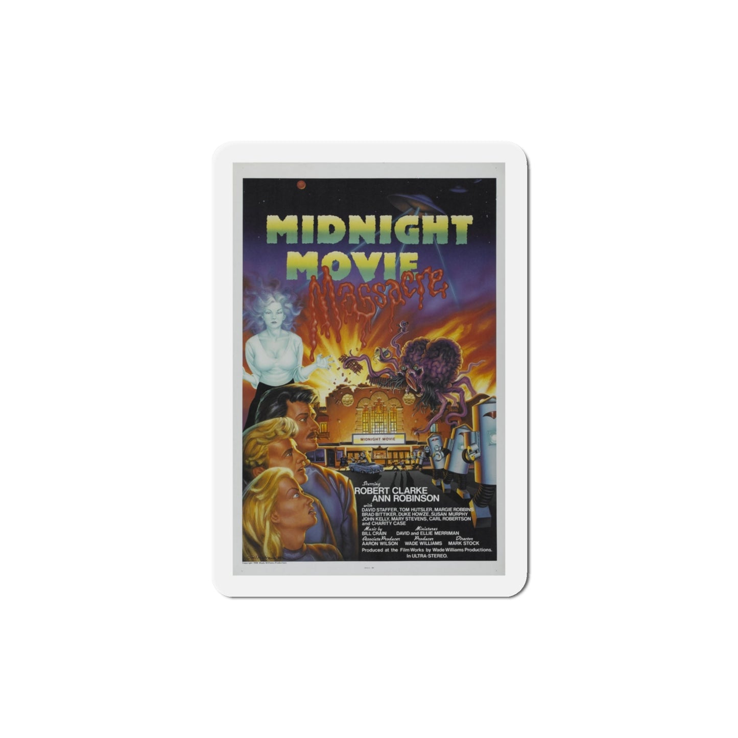 Midnight Movie Massacre 1988 Movie Poster Die-Cut Magnet-3" x 3"-The Sticker Space