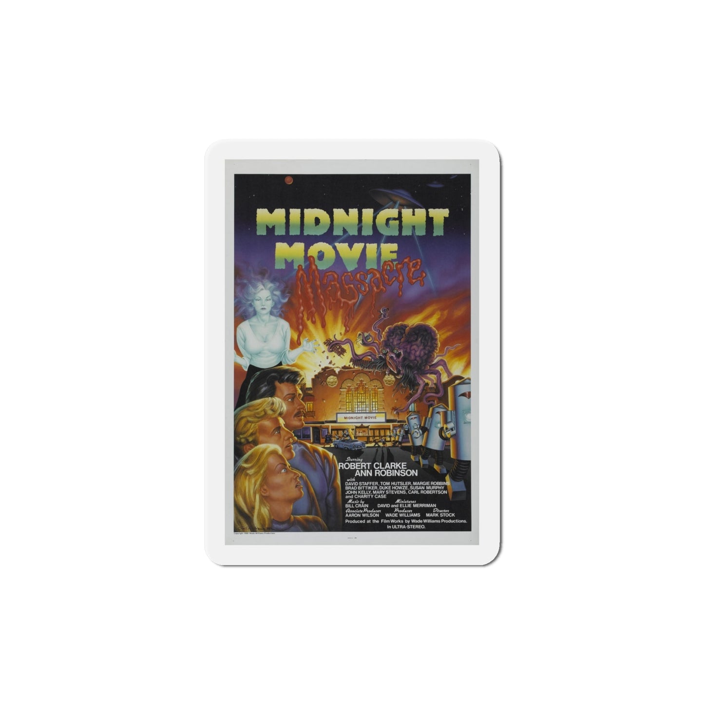 Midnight Movie Massacre 1988 Movie Poster Die-Cut Magnet-4" x 4"-The Sticker Space