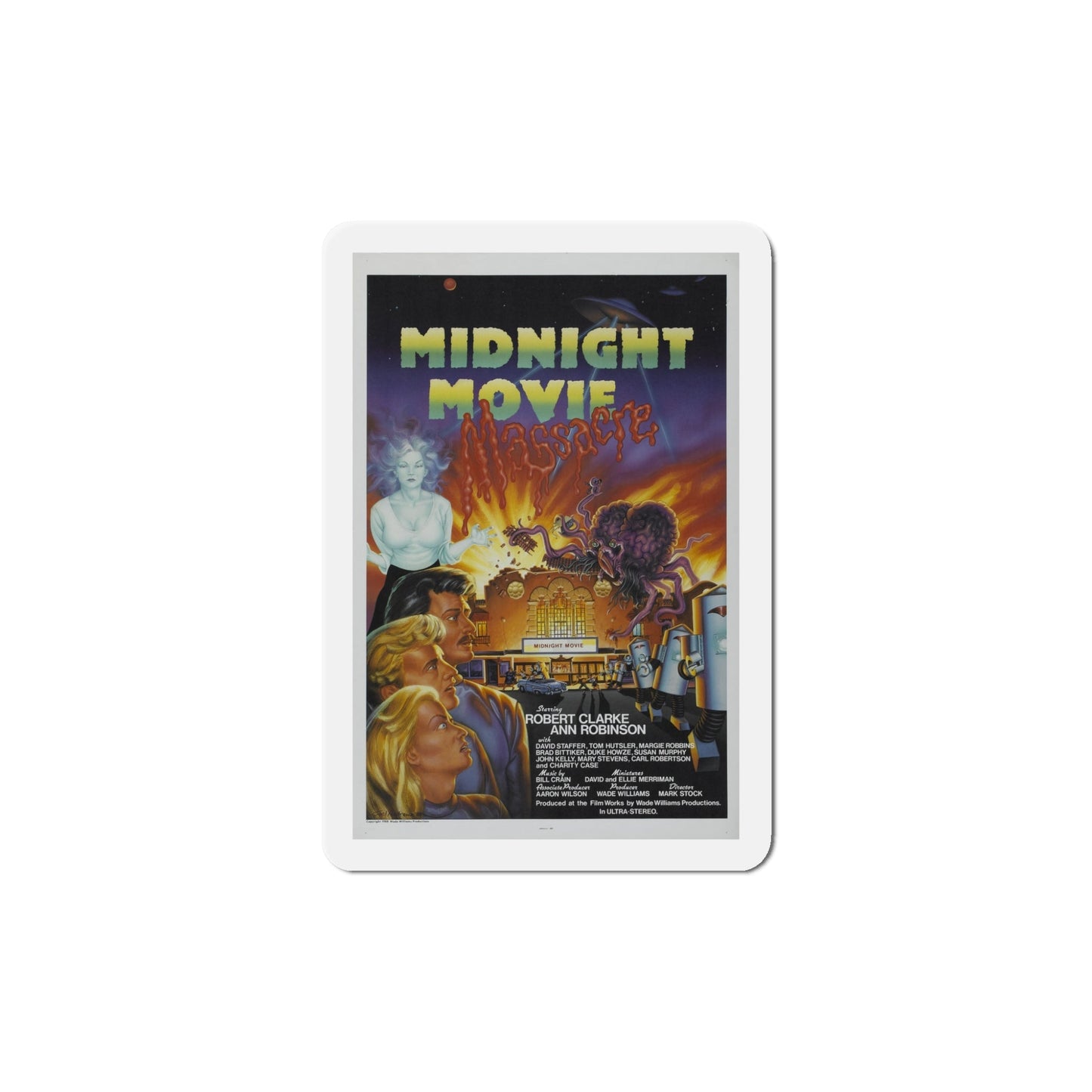 Midnight Movie Massacre 1988 Movie Poster Die-Cut Magnet-5" x 5"-The Sticker Space