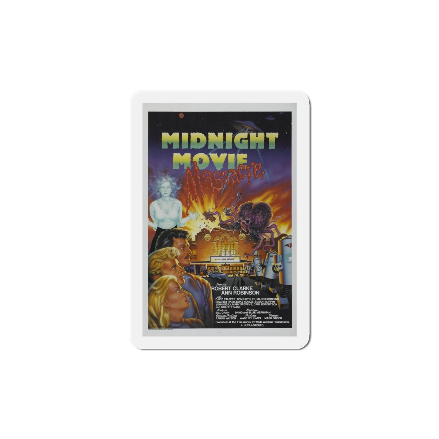 Midnight Movie Massacre 1988 Movie Poster Die-Cut Magnet-6 Inch-The Sticker Space