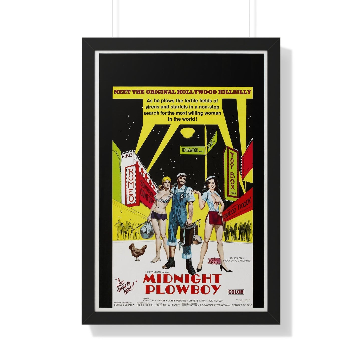 MIDNIGHT PLOWBOY 1971 - Framed Movie Poster-20" x 30"-The Sticker Space