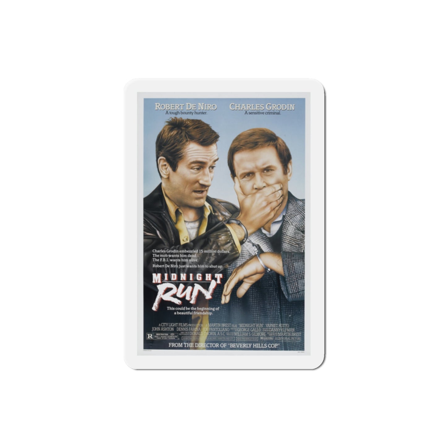 Midnight Run 1988 Movie Poster Die-Cut Magnet-2" x 2"-The Sticker Space