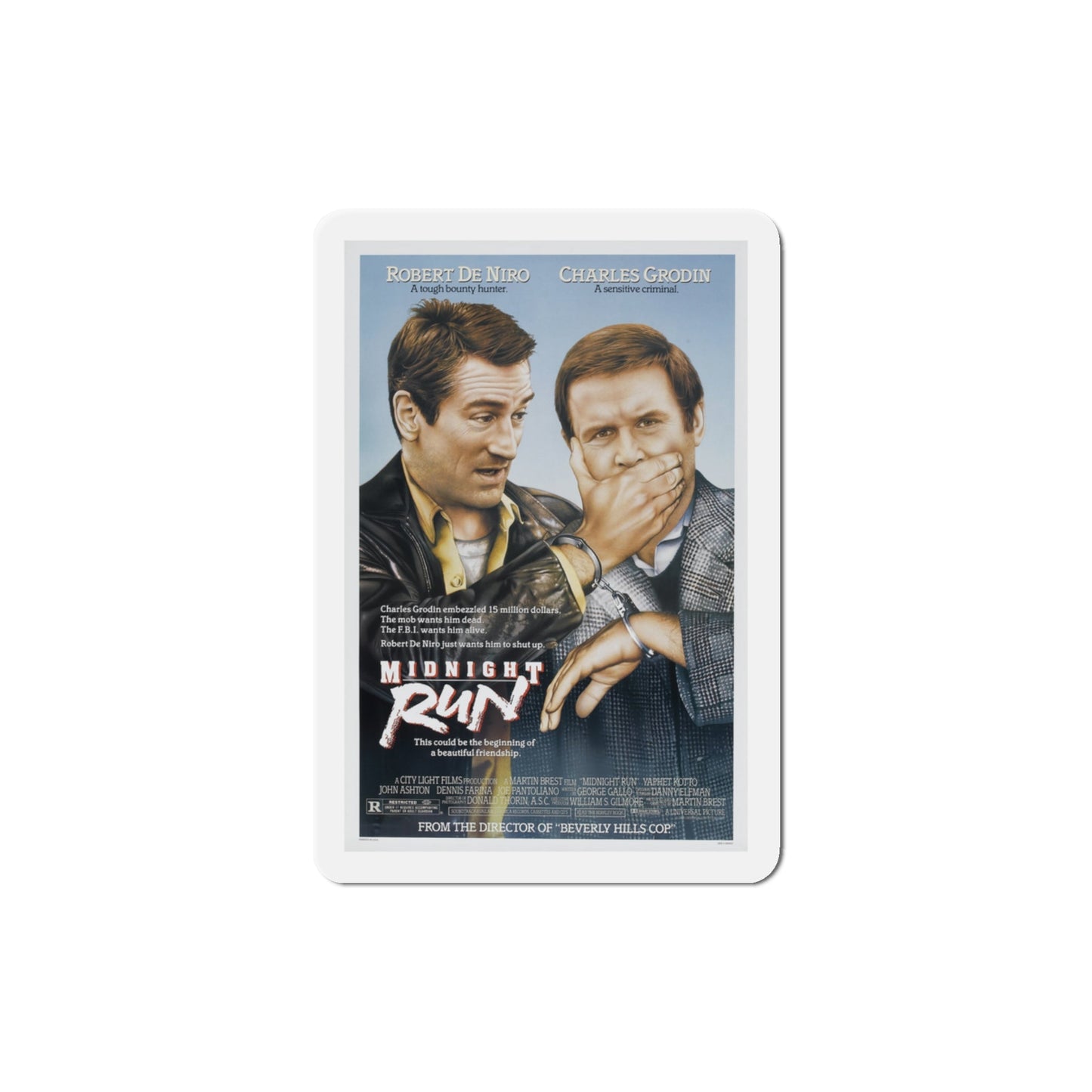 Midnight Run 1988 Movie Poster Die-Cut Magnet-3" x 3"-The Sticker Space