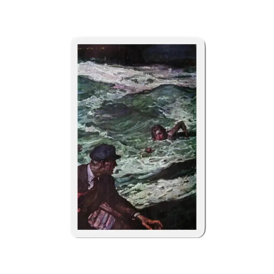 Midnight Sailing, McCall's magazine, March 1937 (Magazine Illustration) Refrigerator Magnet 2 Inch - The Sticker Space