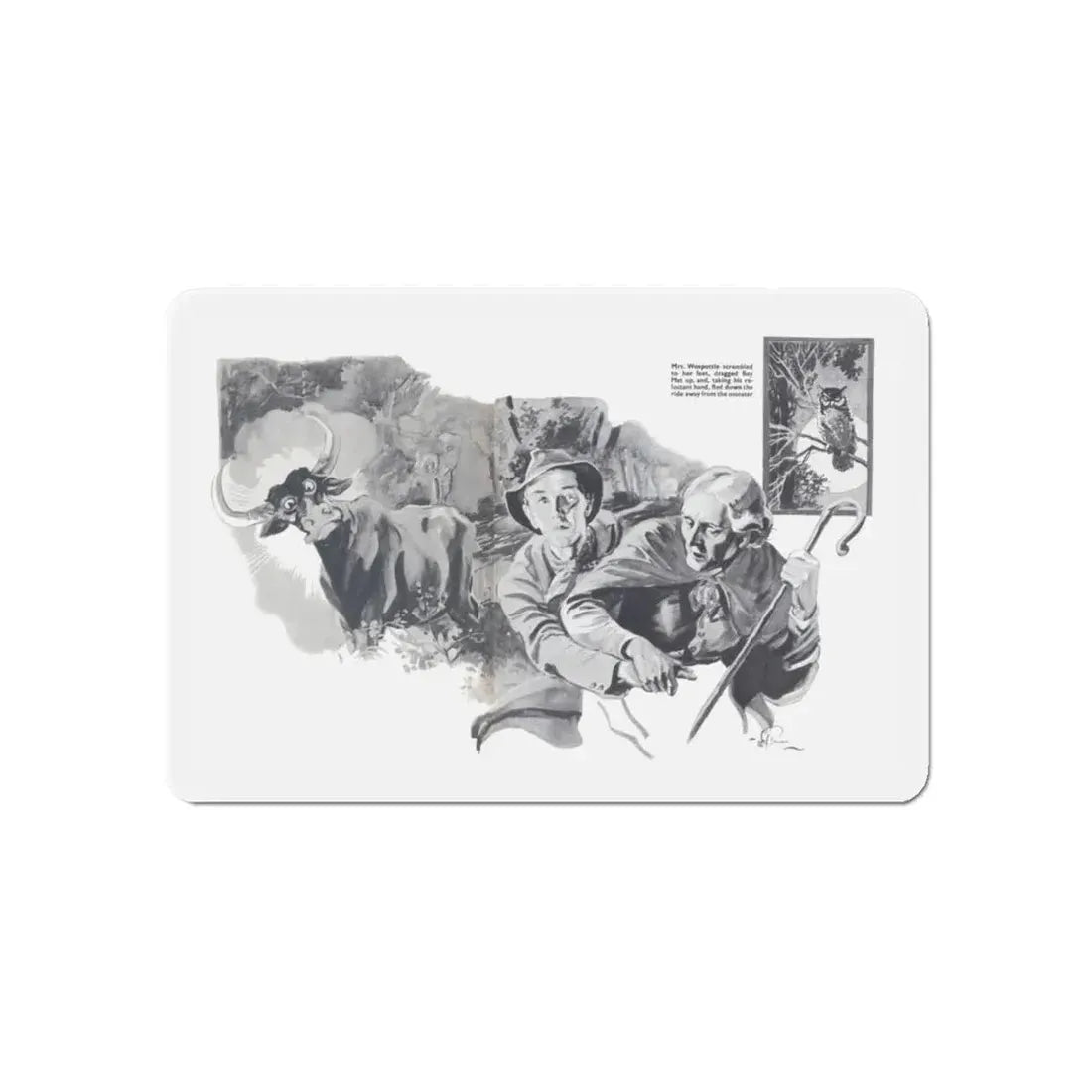 Midsummer Night, The Passing Show, August 6, 1938 (Magazine Illustration) Refrigerator Magnet - The Sticker Space