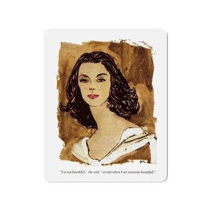 Midtown Manner (1), Cosmopolitan March 1957 (Magazine Illustration) Refrigerator Magnet 3 Inch - The Sticker Space