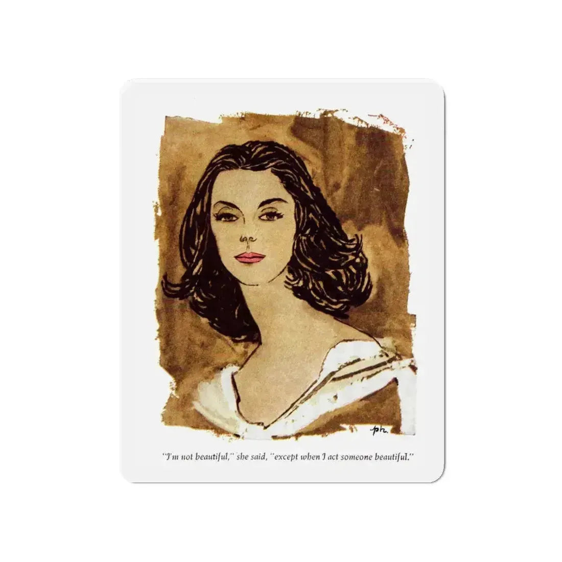 Midtown Manner (1), Cosmopolitan March 1957 (Magazine Illustration) Refrigerator Magnet 4 Inch - The Sticker Space