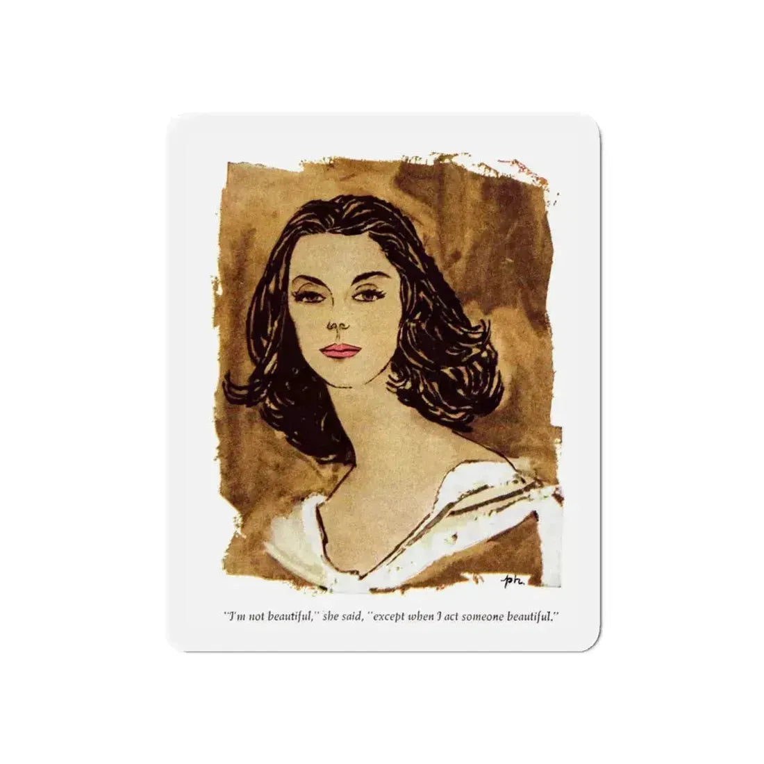 Midtown Manner (1), Cosmopolitan March 1957 (Magazine Illustration) Refrigerator Magnet 5 Inch - The Sticker Space