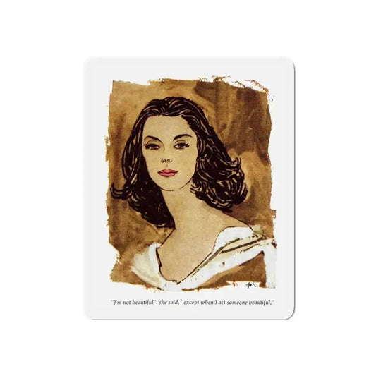 Midtown Manner (1), Cosmopolitan March 1957 (Magazine Illustration) Refrigerator Magnet 6 Inch - The Sticker Space