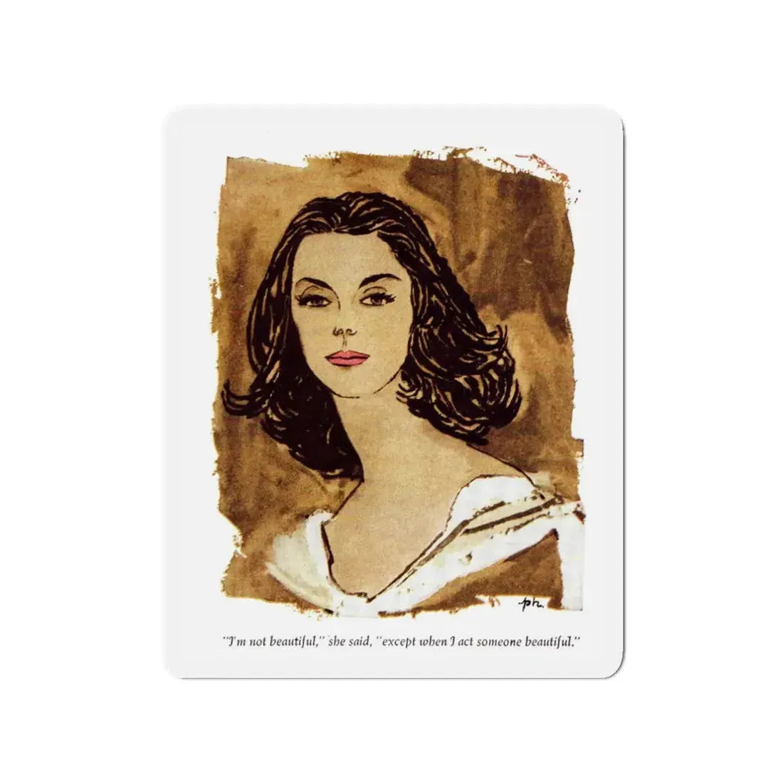 Midtown Manner (1), Cosmopolitan March 1957 (Magazine Illustration) Refrigerator Magnet - The Sticker Space