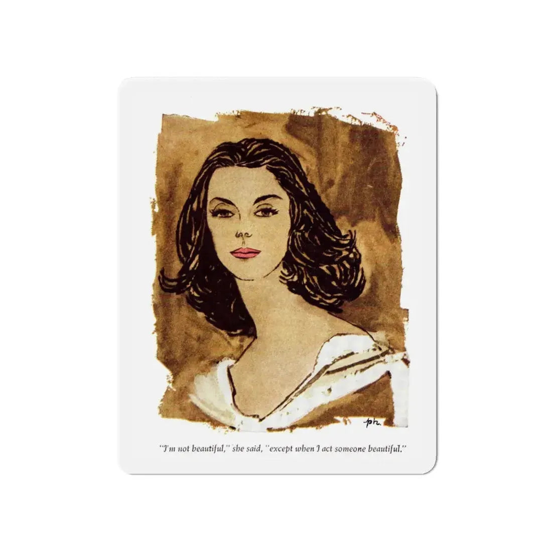 Midtown Manner (1), Cosmopolitan March 1957 (Magazine Illustration) Refrigerator Magnet - The Sticker Space