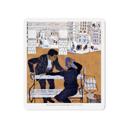 Midtown Manner (2), Cosmopolitan March 1957 (Magazine Illustration) Refrigerator Magnet 4 Inch - The Sticker Space