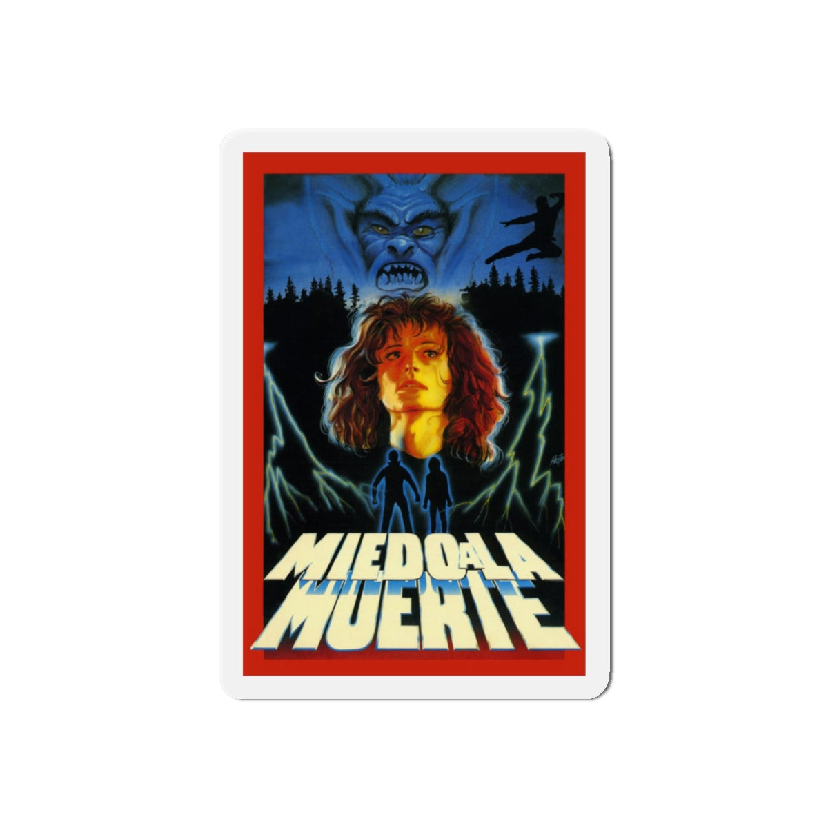 MIEDO A LA MUERTE (SCARED TO DEATH) 1989 Movie Poster - Refrigerator Magnet-4" x 4"-The Sticker Space