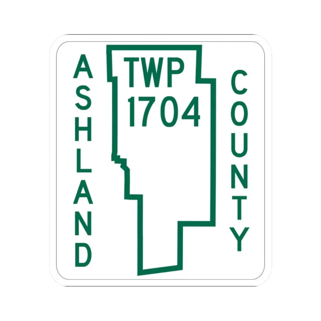 Mifflin Township Route 1704 Ashland County Ohio (Ohio) (Road Sign) STICKER Vinyl Kiss-Cut Decal 2 Inch White - The Sticker Space