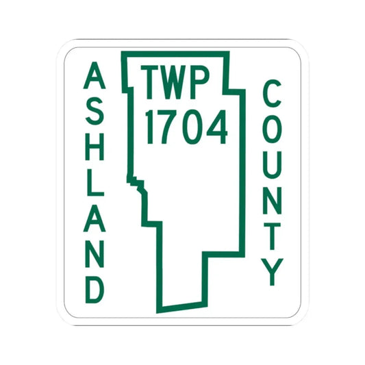 Mifflin Township Route 1704 Ashland County Ohio (Ohio) (Road Sign) STICKER Vinyl Kiss-Cut Decal 2 Inch White - The Sticker Space