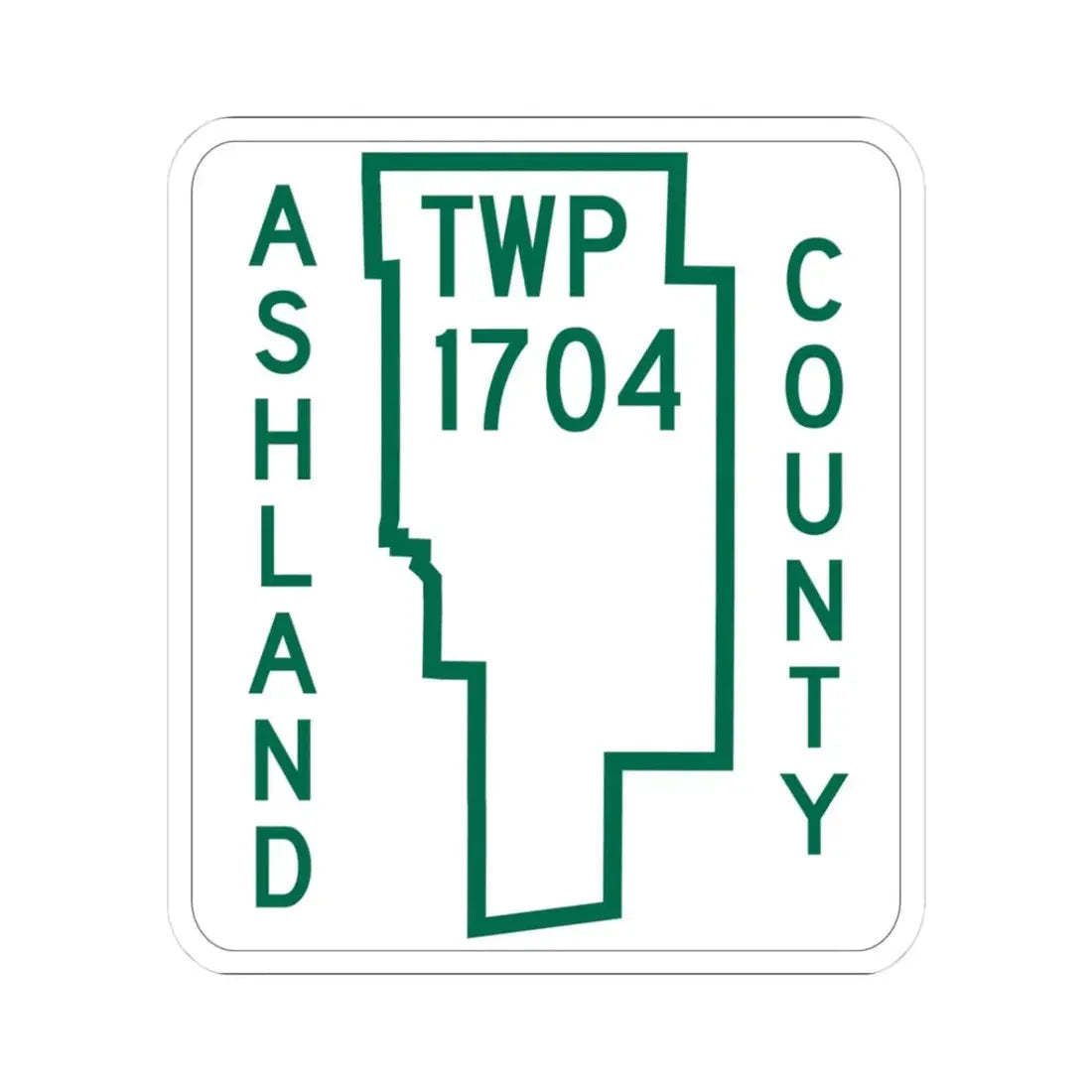 Mifflin Township Route 1704 Ashland County Ohio (Ohio) (Road Sign) STICKER Vinyl Kiss-Cut Decal 3 Inch White - The Sticker Space