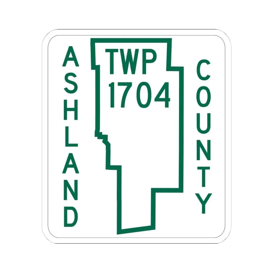 Mifflin Township Route 1704 Ashland County Ohio (Ohio) (Road Sign) STICKER Vinyl Kiss-Cut Decal 4 Inch White - The Sticker Space