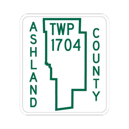 Mifflin Township Route 1704 Ashland County Ohio (Ohio) (Road Sign) STICKER Vinyl Kiss-Cut Decal 4 Inch White - The Sticker Space