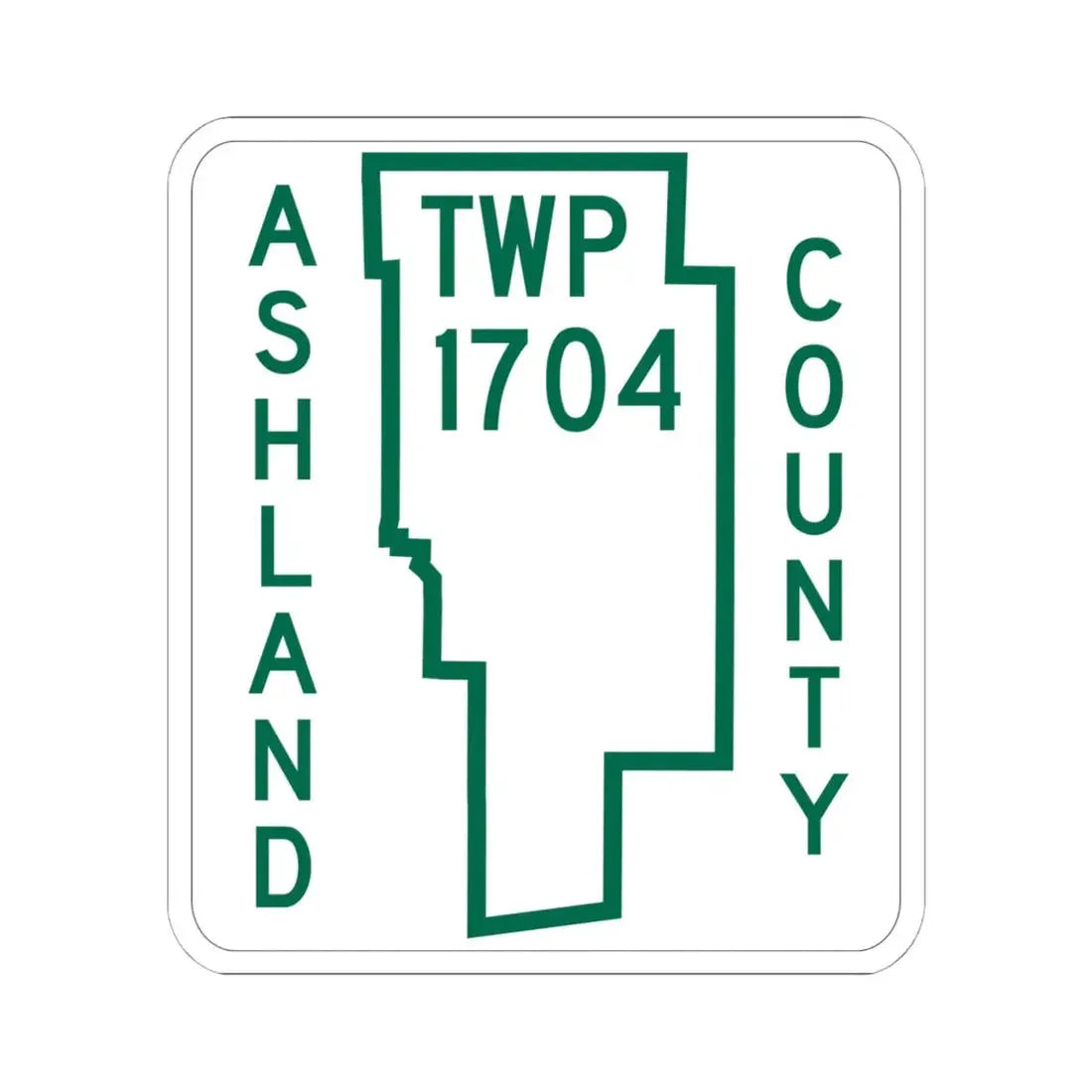 Mifflin Township Route 1704 Ashland County Ohio (Ohio) (Road Sign) STICKER Vinyl Kiss-Cut Decal 6 Inch White - The Sticker Space