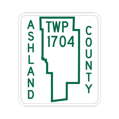 Mifflin Township Route 1704 Ashland County Ohio (Ohio) (Road Sign) STICKER Vinyl Kiss-Cut Decal 6 Inch White - The Sticker Space