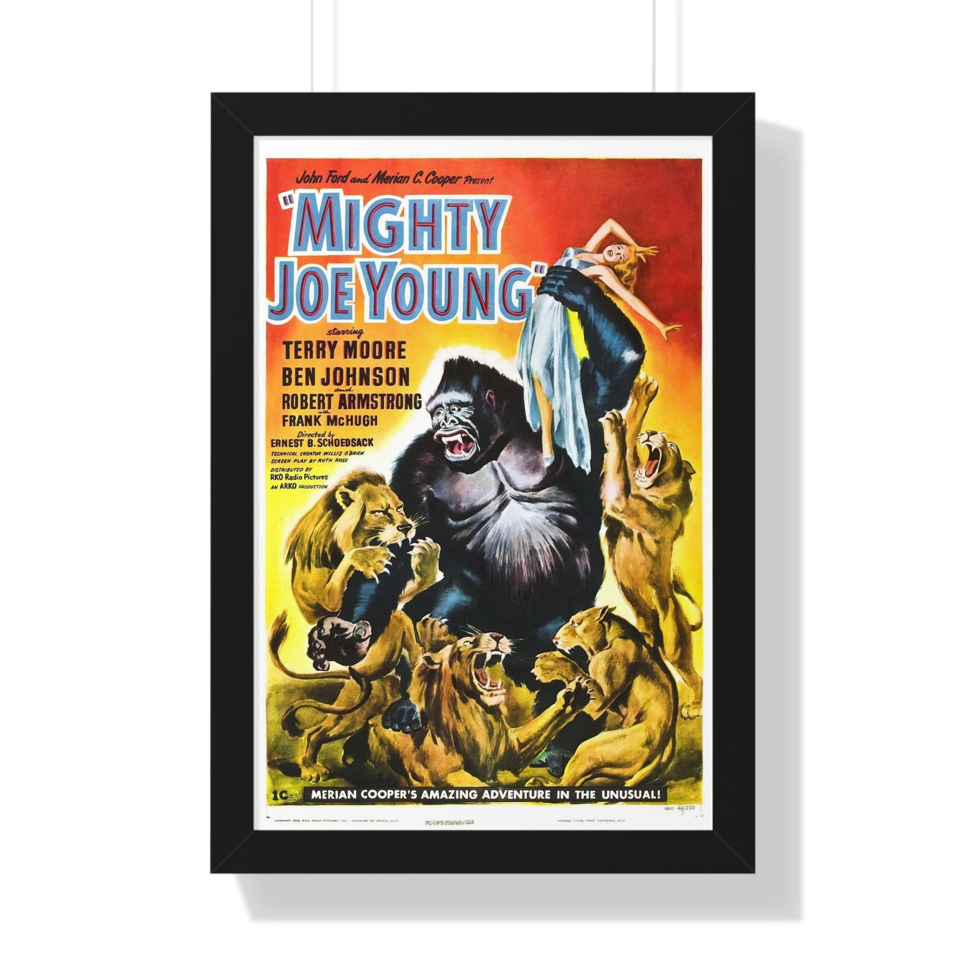 MIGHTY JOE YOUNG 1949 - Framed Movie Poster-16″ x 24″-The Sticker Space