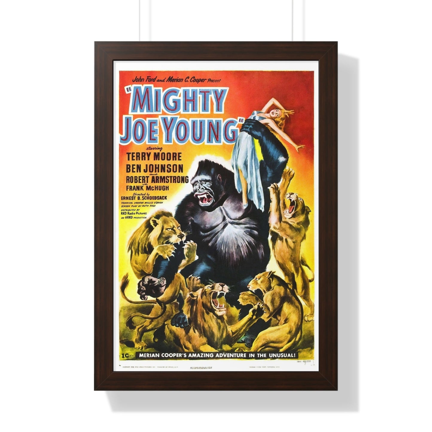 MIGHTY JOE YOUNG 1949 - Framed Movie Poster-16″ x 24″-The Sticker Space