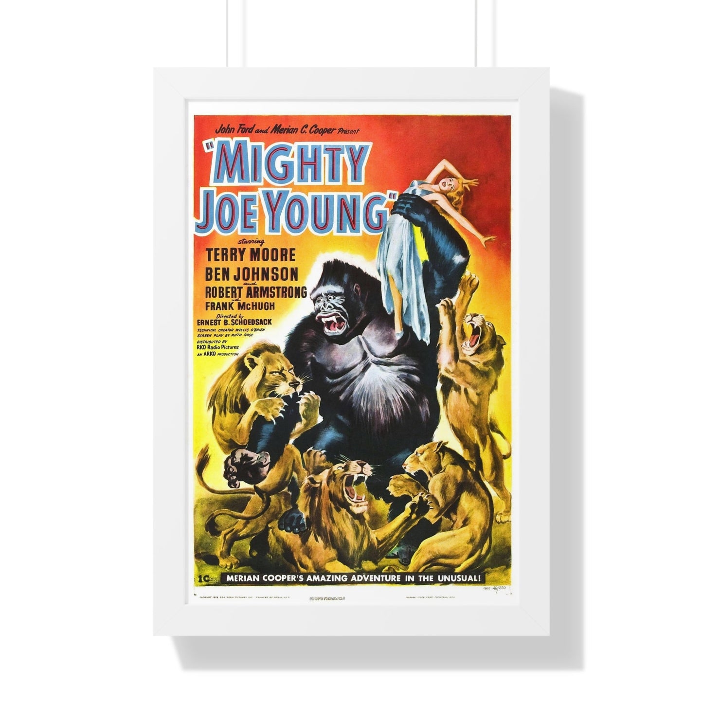 MIGHTY JOE YOUNG 1949 - Framed Movie Poster-16″ x 24″-The Sticker Space