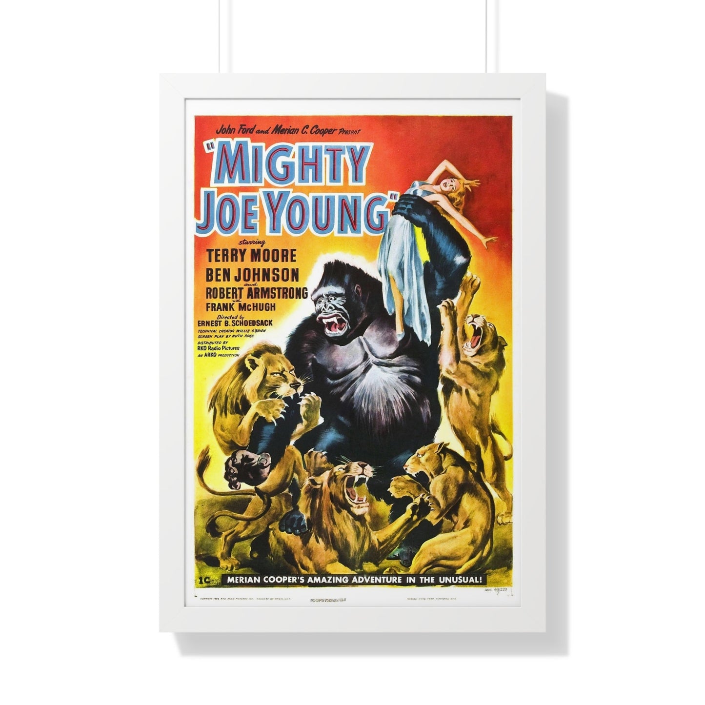 MIGHTY JOE YOUNG 1949 - Framed Movie Poster-20" x 30"-The Sticker Space