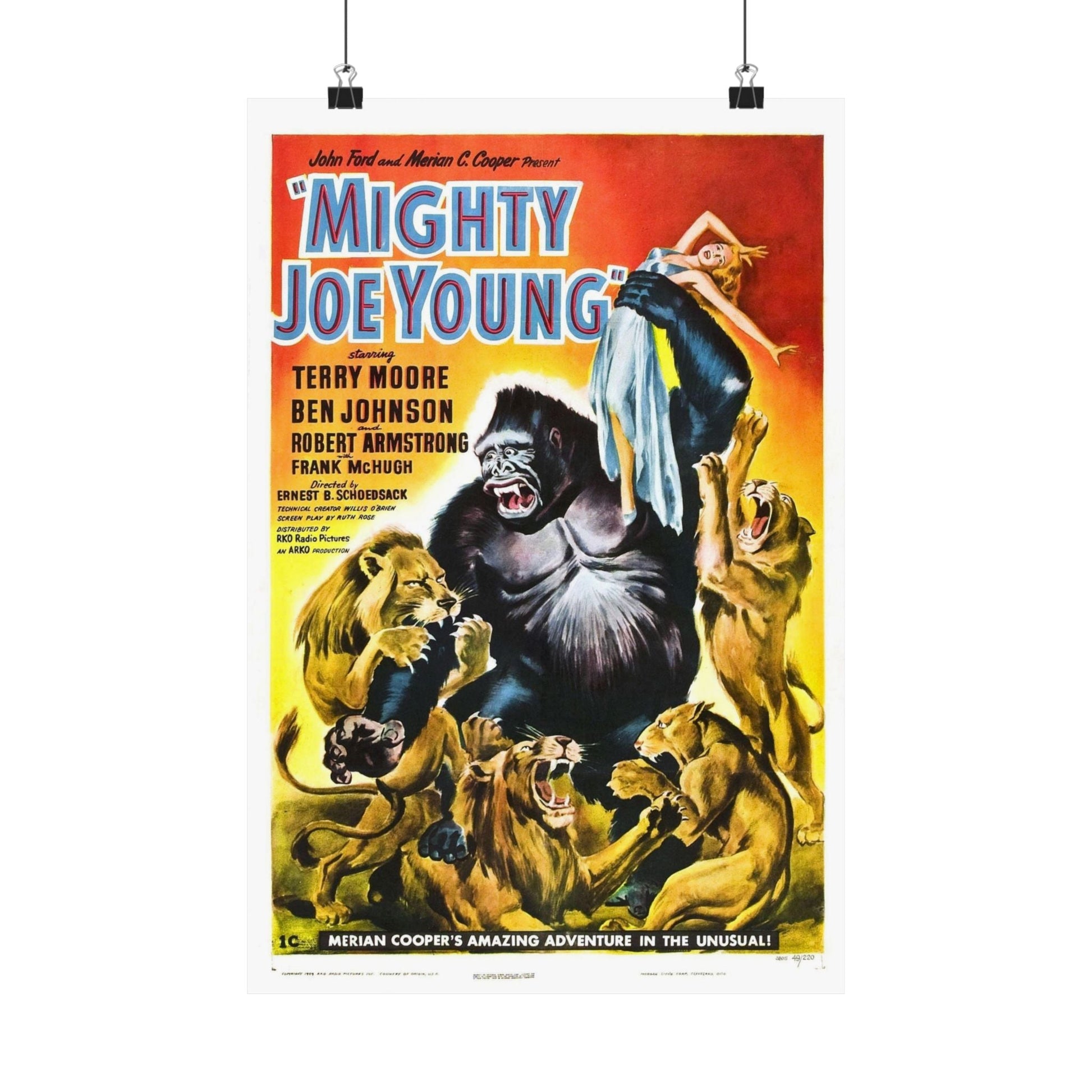 MIGHTY JOE YOUNG 1949 - Paper Movie Poster-12″ x 18″-The Sticker Space