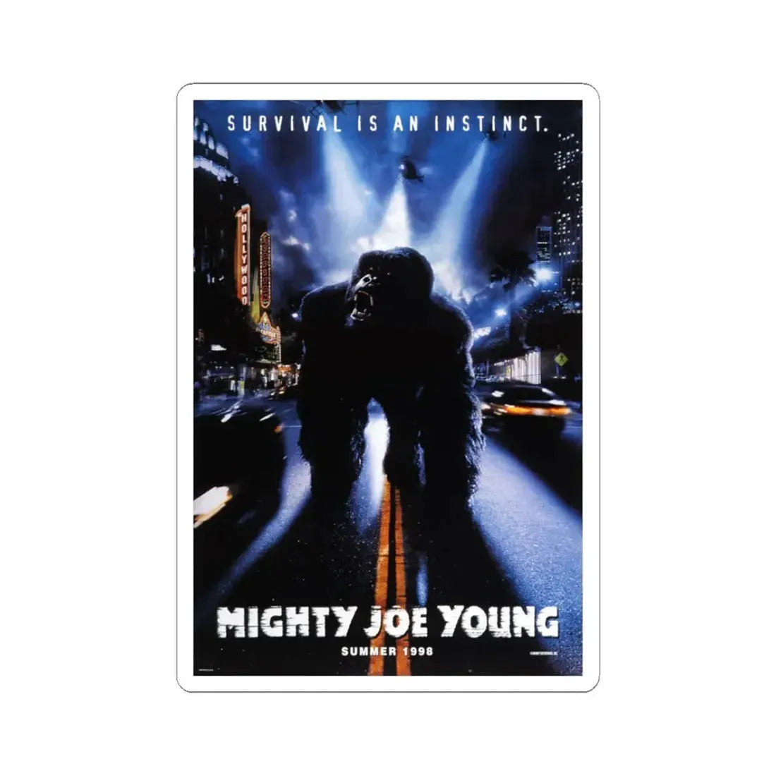 Mighty Joe Young 1998 Movie Poster - STICKER Vinyl Kiss-Cut Decal 3 Inch White - The Sticker Space