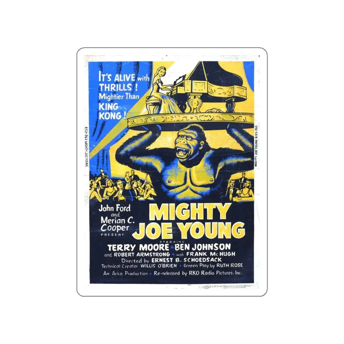 MIGHTY JOE YOUNG (2) 1949 Movie Poster STICKER Vinyl Die-Cut Decal - The Sticker Space