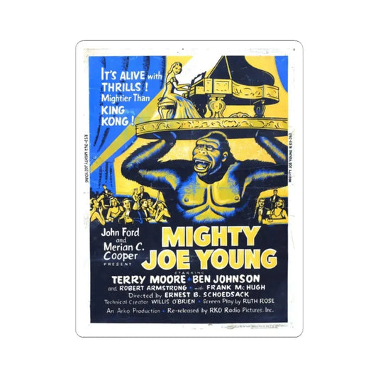 MIGHTY JOE YOUNG (2) 1949 Movie Poster - STICKER Vinyl Kiss-Cut Decal 2 Inch White - The Sticker Space