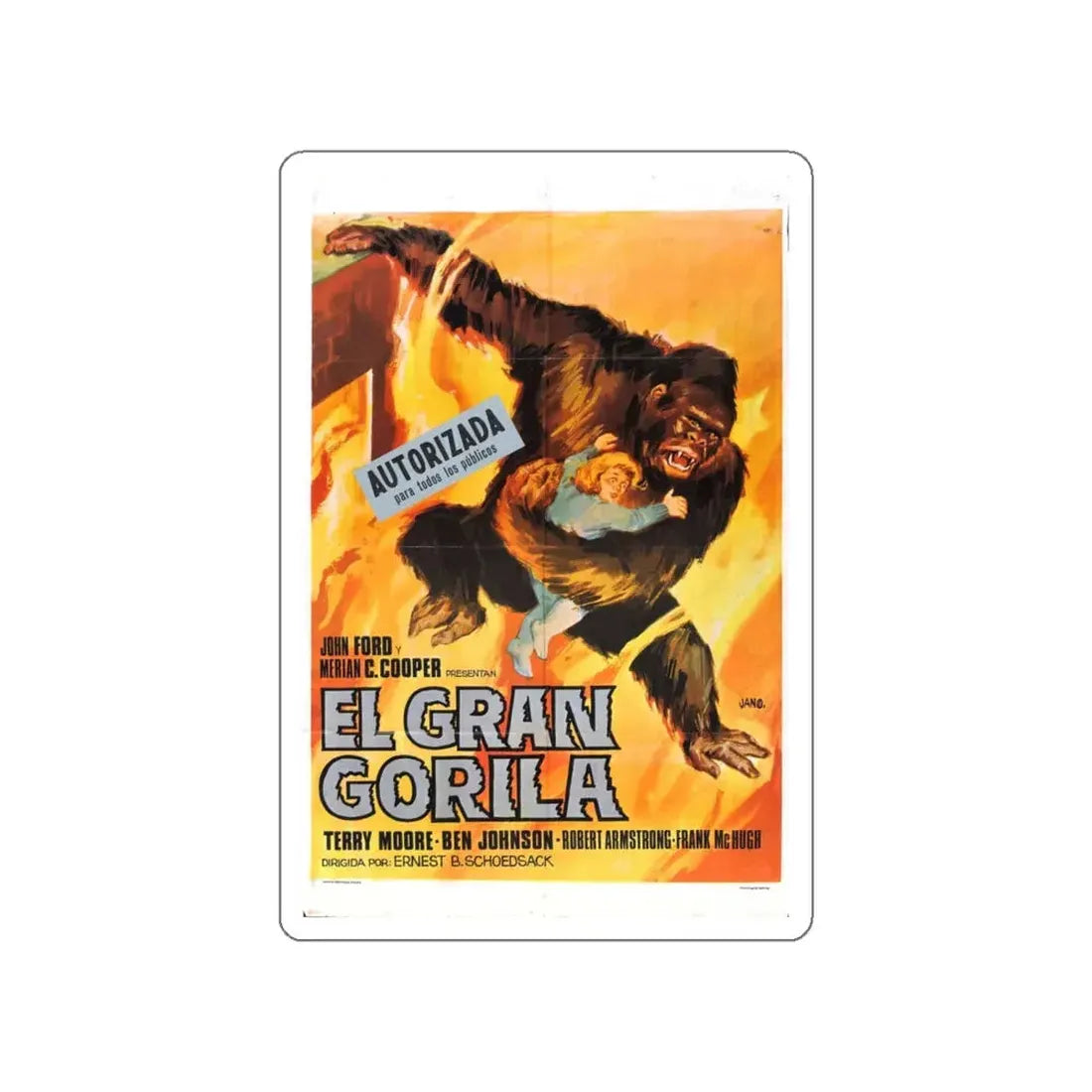 MIGHTY JOE YOUNG (3) 1949 Movie Poster STICKER Vinyl Die-Cut Decal 5 Inch - The Sticker Space