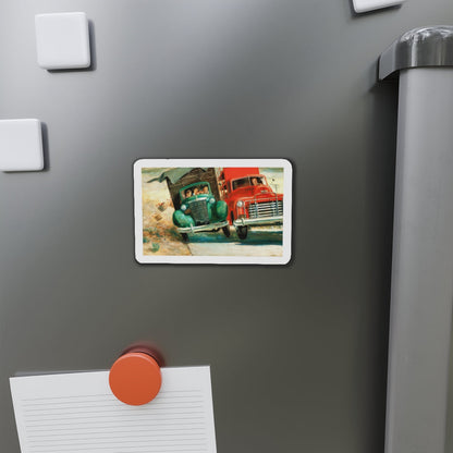 Mike Harlowe Writes a Letter, Saturday Evening Post illustration (Magazine Illustration) Refrigerator Magnet-The Sticker Space