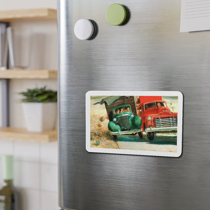 Mike Harlowe Writes a Letter, Saturday Evening Post illustration (Magazine Illustration) Refrigerator Magnet-The Sticker Space