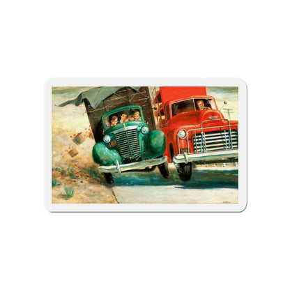 Mike Harlowe Writes a Letter, Saturday Evening Post illustration (Magazine Illustration) Refrigerator Magnet-6 × 6"-The Sticker Space