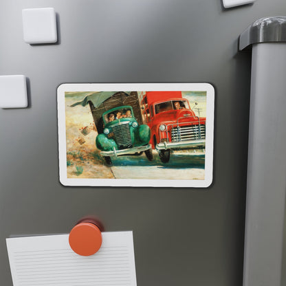 Mike Harlowe Writes a Letter, Saturday Evening Post illustration (Magazine Illustration) Refrigerator Magnet-The Sticker Space