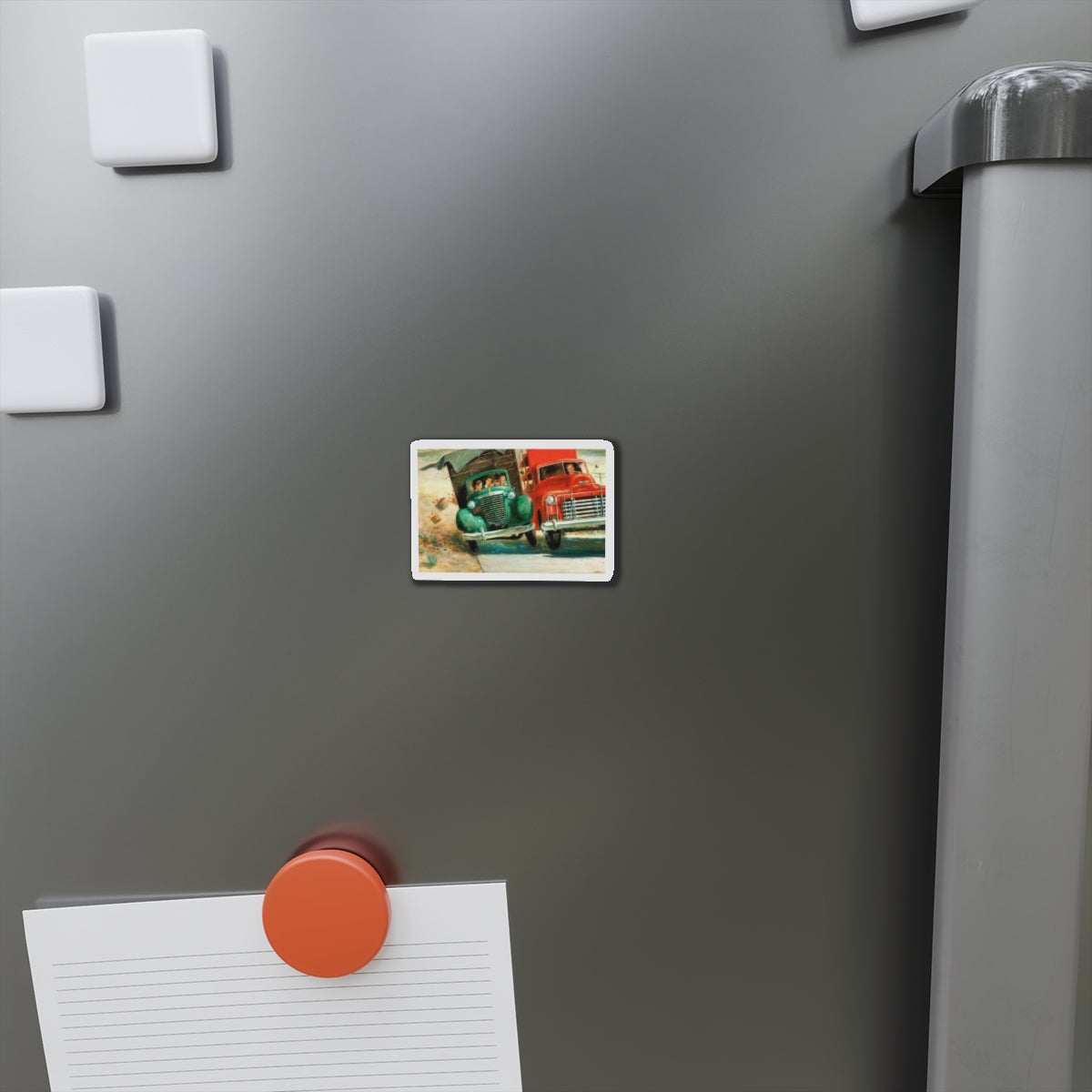 Mike Harlowe Writes a Letter, Saturday Evening Post illustration (Magazine Illustration) Refrigerator Magnet-The Sticker Space