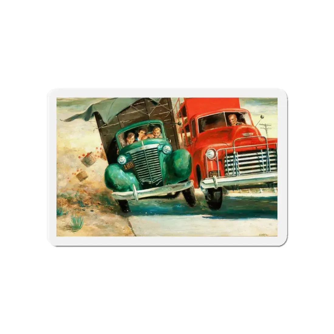 Mike Harlowe Writes a Letter, Saturday Evening Post illustration (Magazine Illustration) Refrigerator Magnet - The Sticker Space