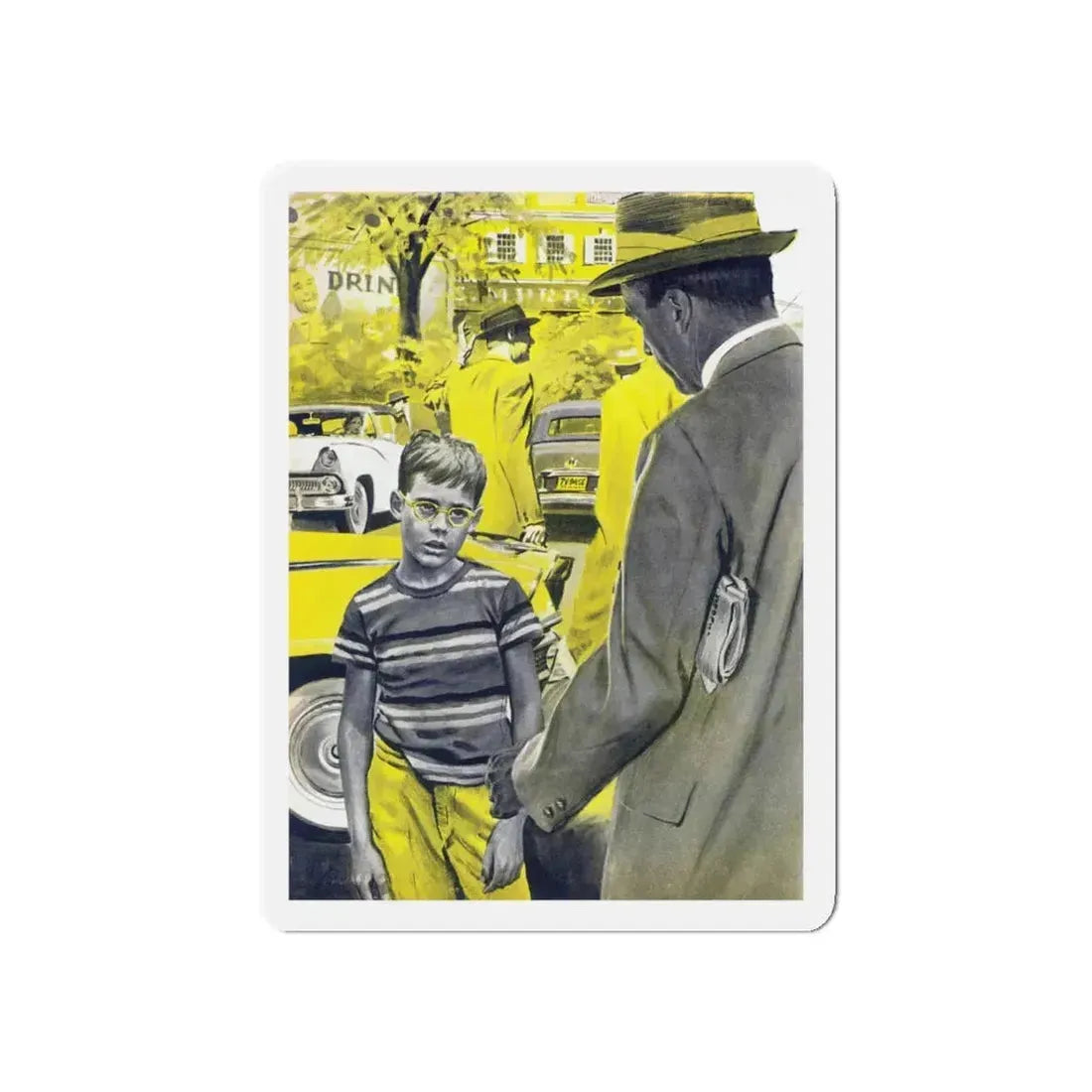 Mike Ludlow illustration, Woman's Day, October 1958 (Magazine Illustration) Refrigerator Magnet 5 Inch - The Sticker Space