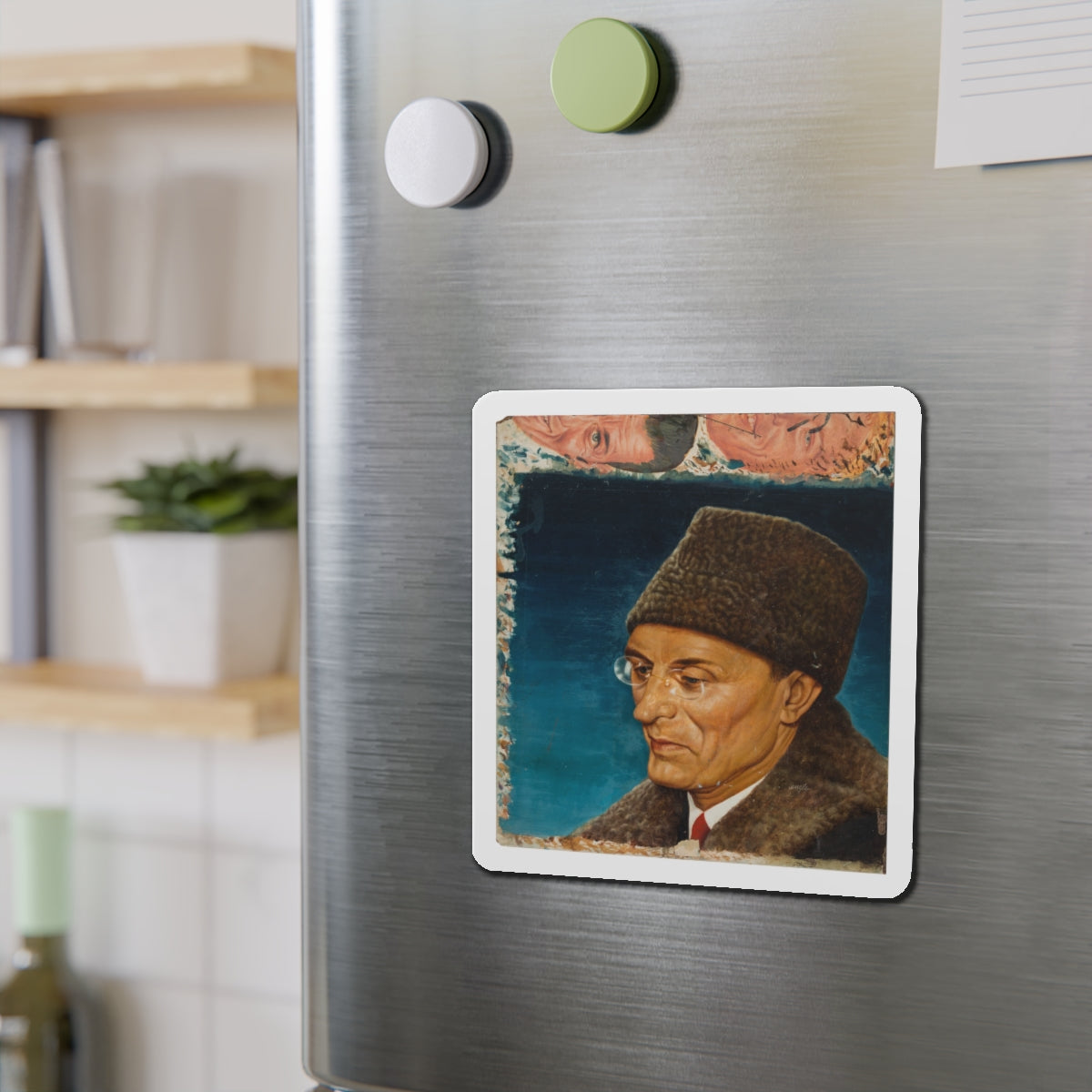 Mikhail Suslov (c. 1950s) (Magazine Illustration) Refrigerator Magnet-The Sticker Space