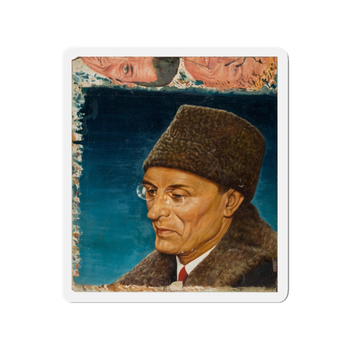 Mikhail Suslov (c. 1950s) (Magazine Illustration) Refrigerator Magnet-3" x 3"-The Sticker Space