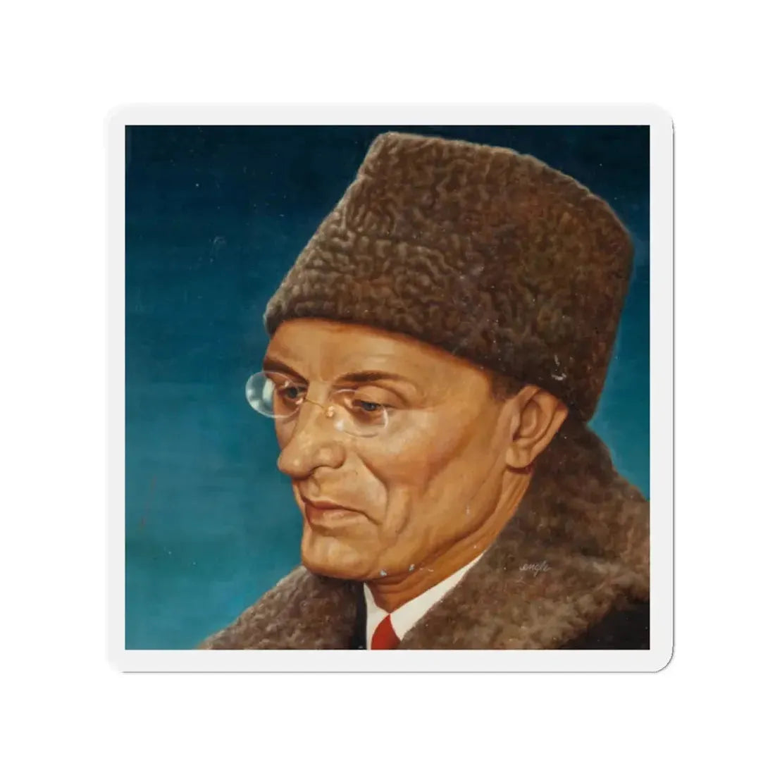 Mikhail Suslov, probable Newsweek magazine cover, circa 1950s (Magazine Illustration) Refrigerator Magnet - The Sticker Space