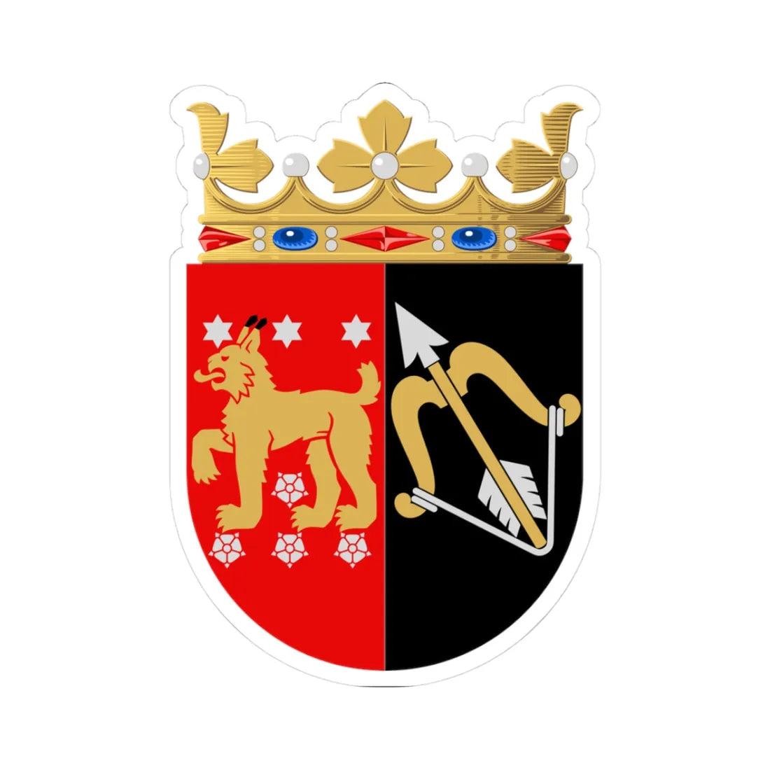 Mikkelin lääni.vaakuna (Finland) (Coat of Arms) STICKER Vinyl Kiss-Cut Decal 3 Inch White - The Sticker Space