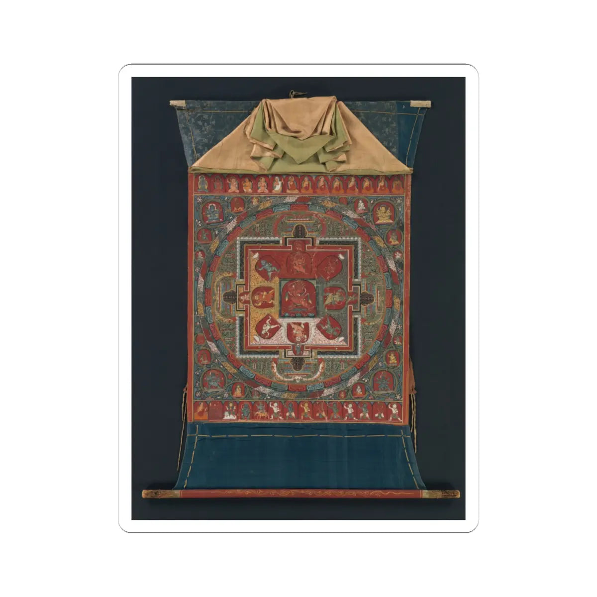 Mikyo Dorje - Mandala of Raktayamari - late 14th century v1 - STICKER Vinyl Kiss-Cut Decal