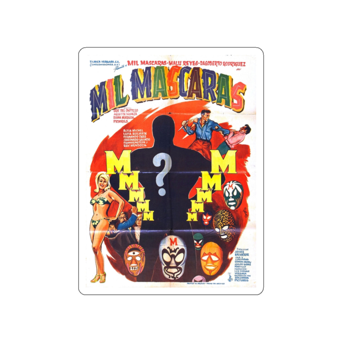 MIL MISCARAS 1969 Movie Poster STICKER Vinyl Die-Cut Decal-2 Inch-The Sticker Space